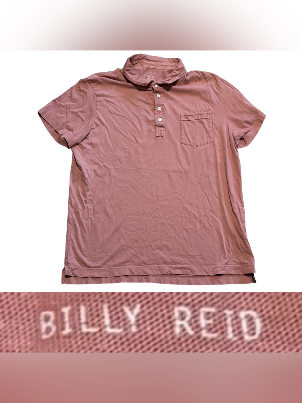 Billy Reid Short-Sleeve Pensacola Polo Shirt Men’s Size X-Large In Mauve